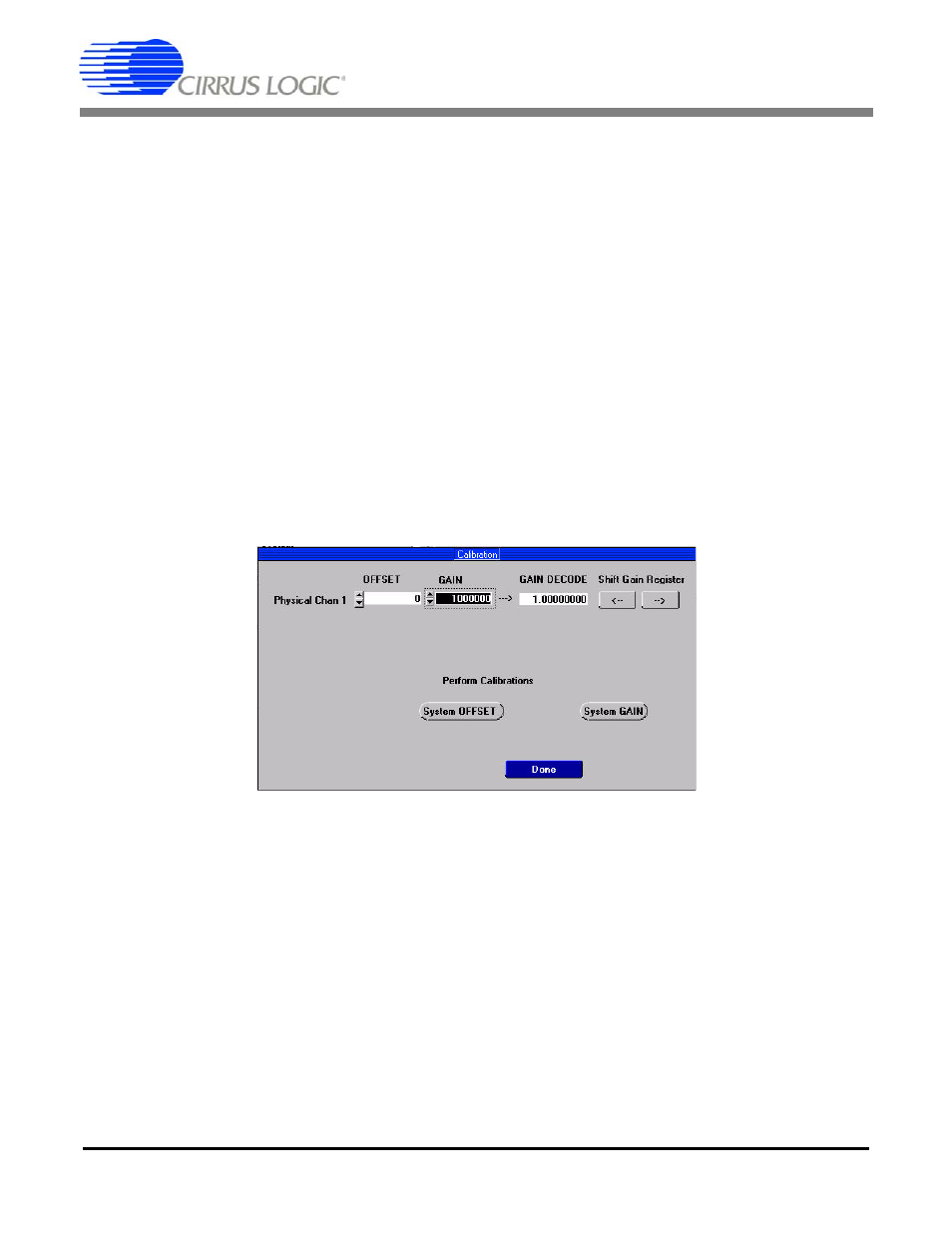 Figure 6. cdb5530u calibration window, Cdb5530u | Cirrus Logic CDB5530U User Manual | Page 11 / 20