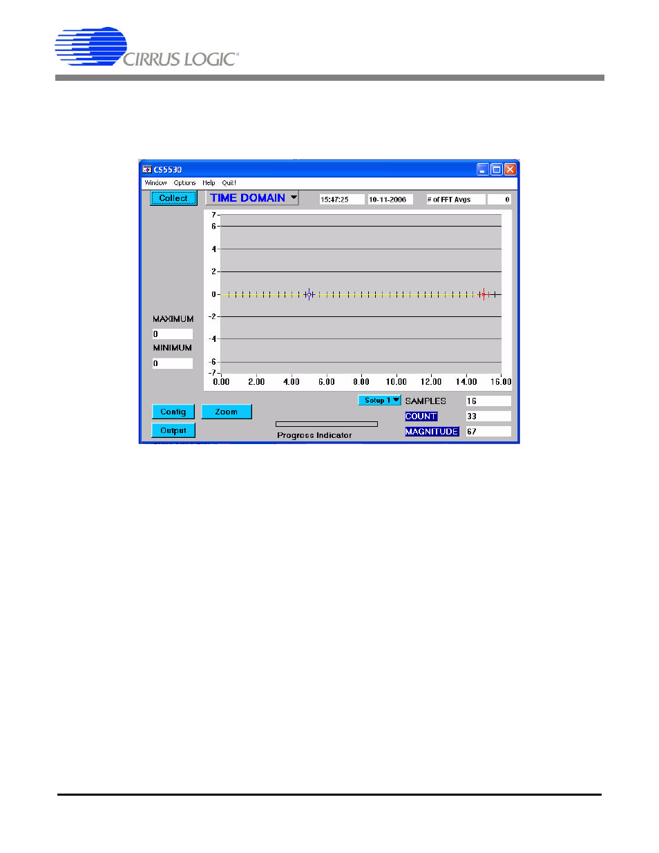 3 data collection window, Figure 7. cdb5530u data collection window, Cdb5530u | Cirrus Logic CDB5530U User Manual | Page 12 / 20