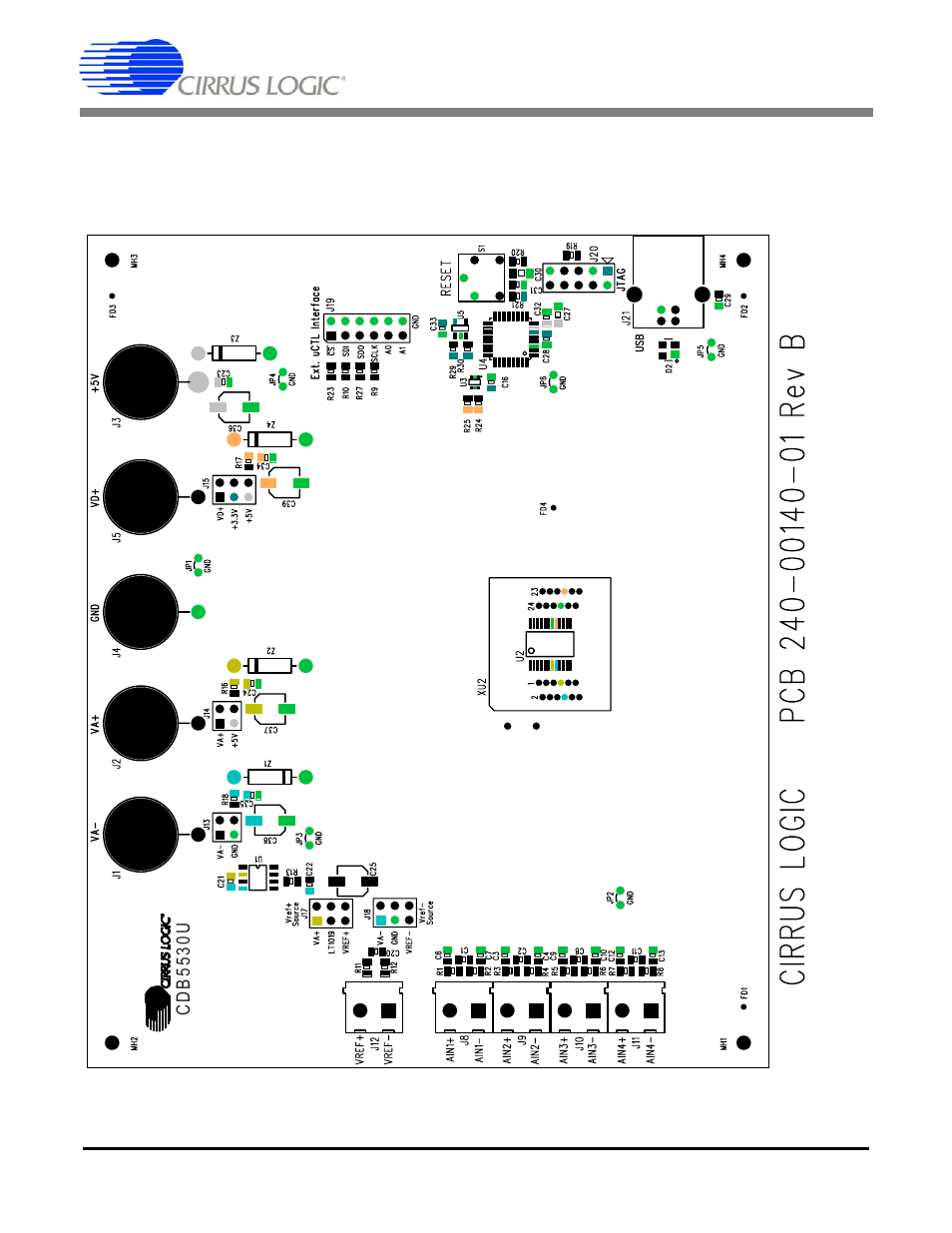 Board layout, Figure 10. top silkscreen, Cdb5530u | Cirrus Logic CDB5530U User Manual | Page 16 / 20