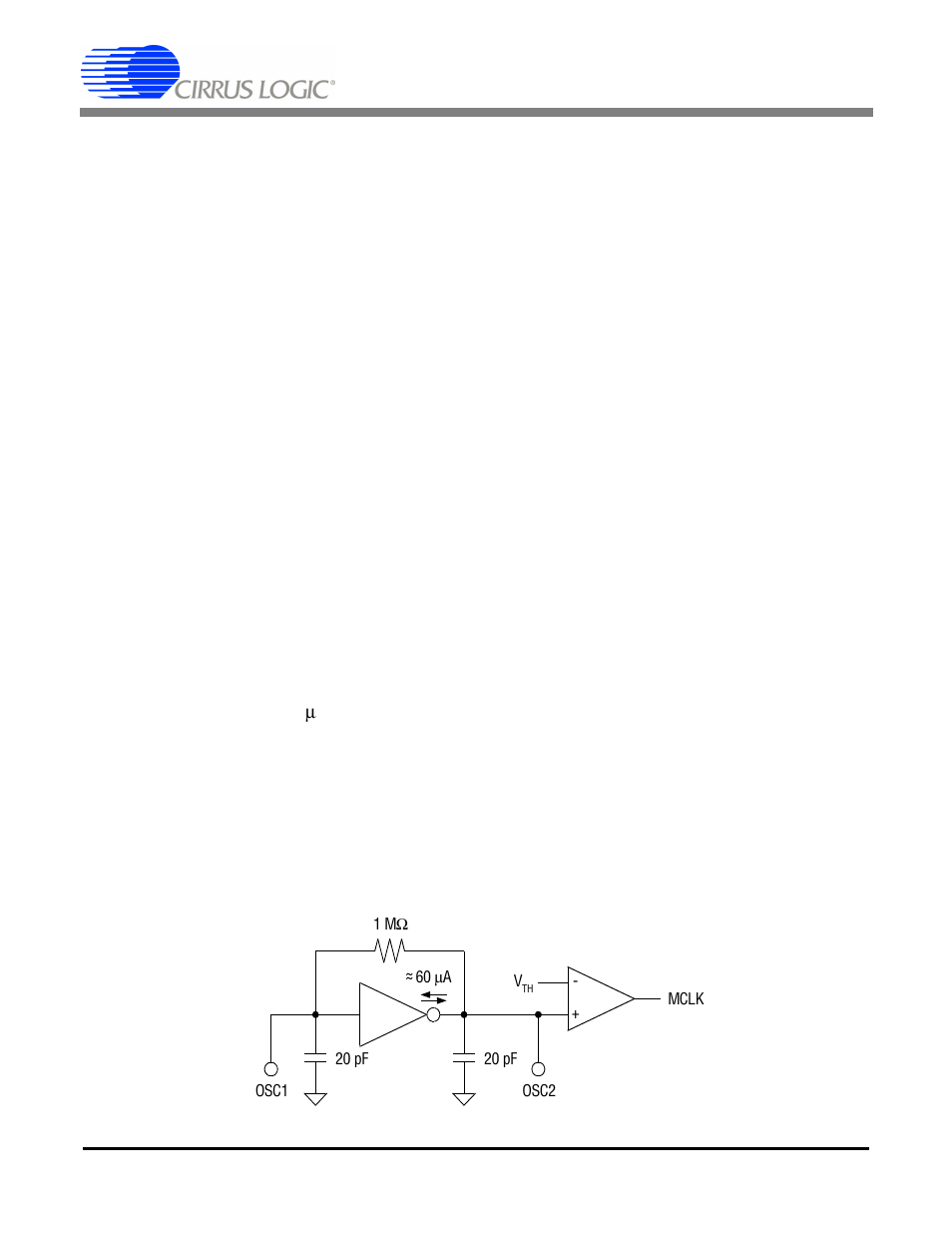 Clock generator, Power supply arrangements, Clock generator 2.11. power supply arrangements | Figure 20. on-chip oscillator model | Cirrus Logic CS5534-BS User Manual | Page 39 / 50