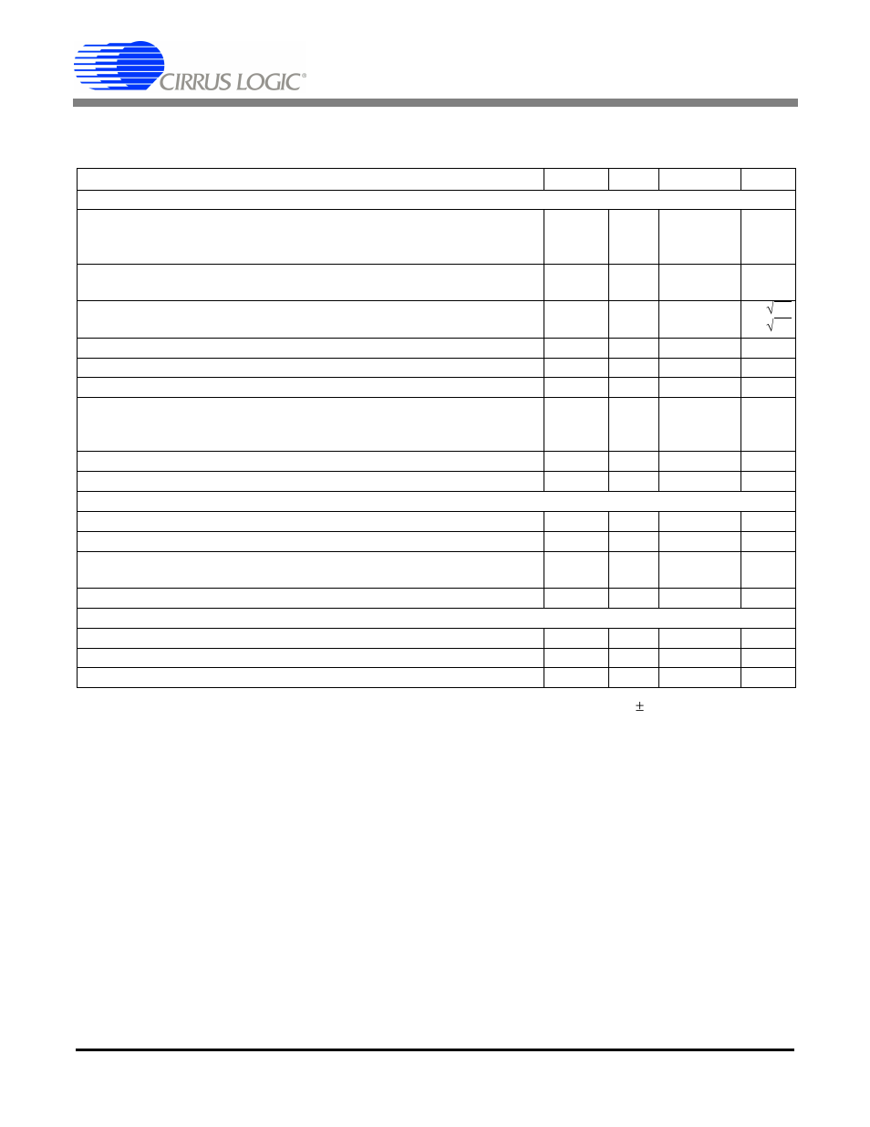 Analog characteristics | Cirrus Logic CS5534-BS User Manual | Page 5 / 50