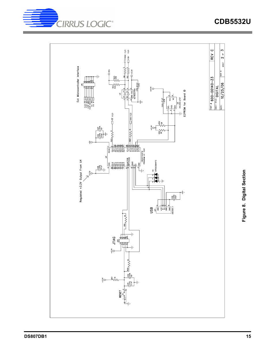 Figure 8. digital section, Cdb5532u | Cirrus Logic CDB5532U User Manual | Page 15 / 22