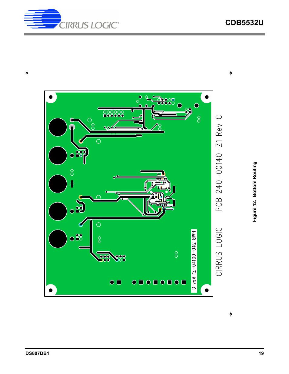Figure 12. bottom routing, Cdb5532u | Cirrus Logic CDB5532U User Manual | Page 19 / 22