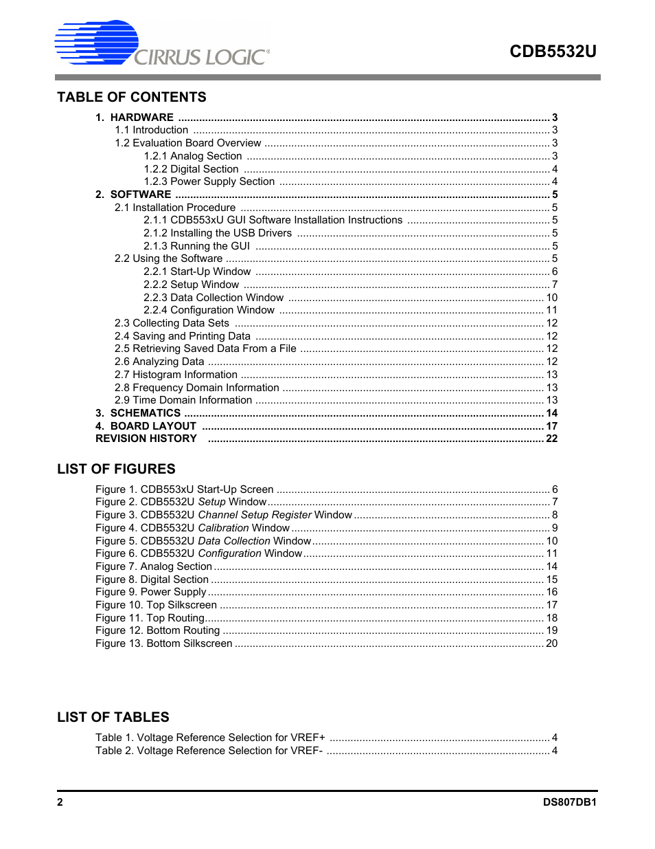 Cirrus Logic CDB5532U User Manual | Page 2 / 22