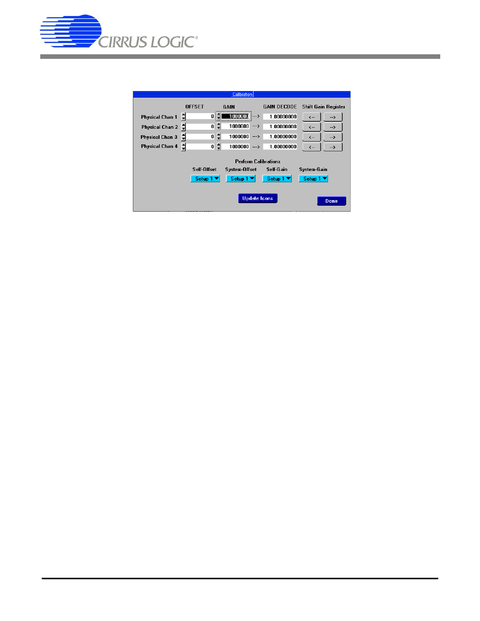 Figure 7. cdb5534u calibration window, Cdb5534u | Cirrus Logic CDB5534U User Manual | Page 13 / 22