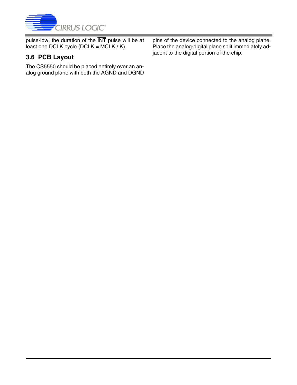 6 pcb layout, Cs5550 | Cirrus Logic CS5550 User Manual | Page 14 / 24
