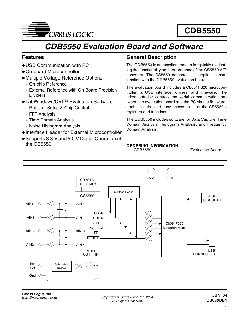 Cirrus Logic CS5550 User Manual | 23 pages