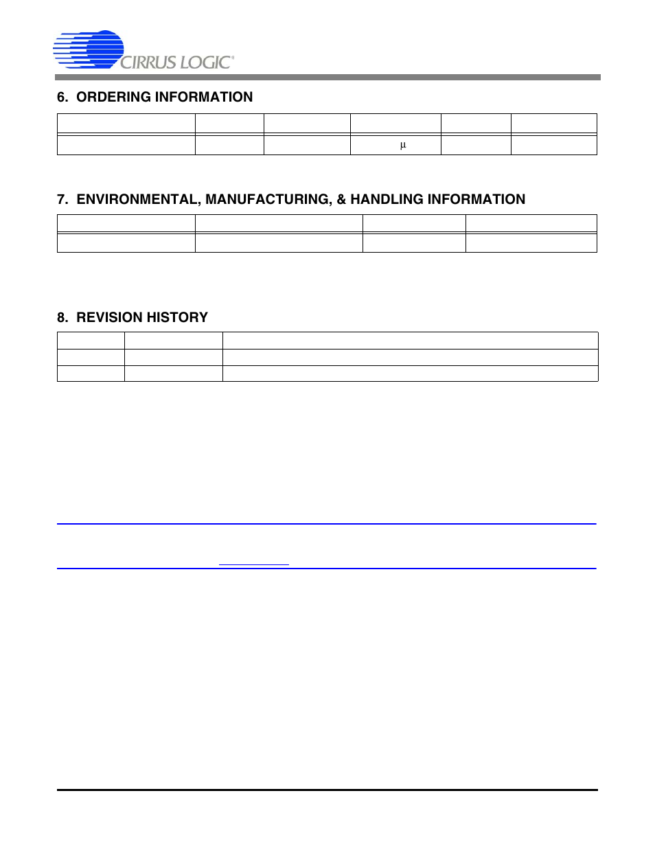 Ordering information, Revision history, Cs5566 | Cirrus Logic CS5566 User Manual | Page 30 / 30