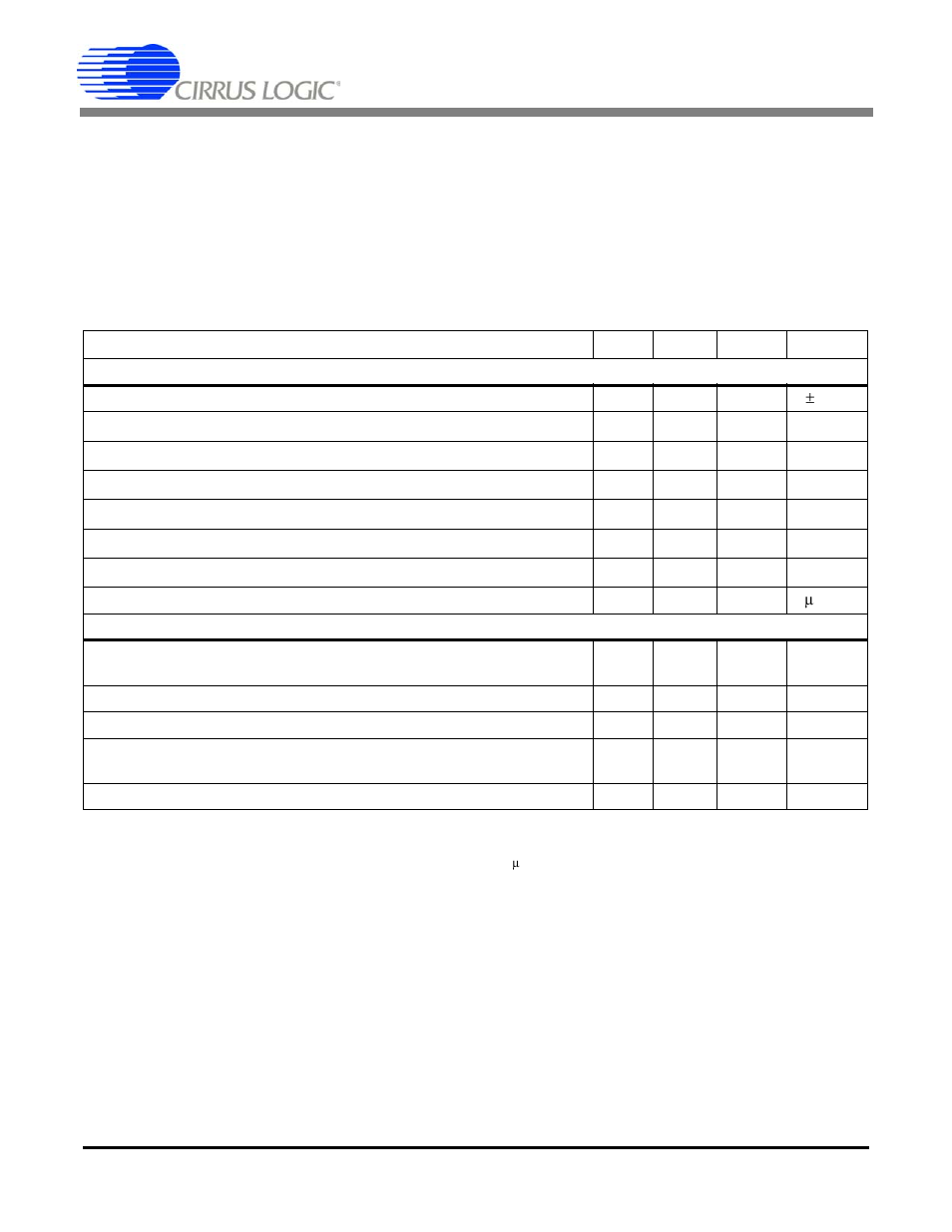 Characteristics and specifications, Analog characteristics, Cs5581 | Cirrus Logic CS5581 User Manual | Page 4 / 32