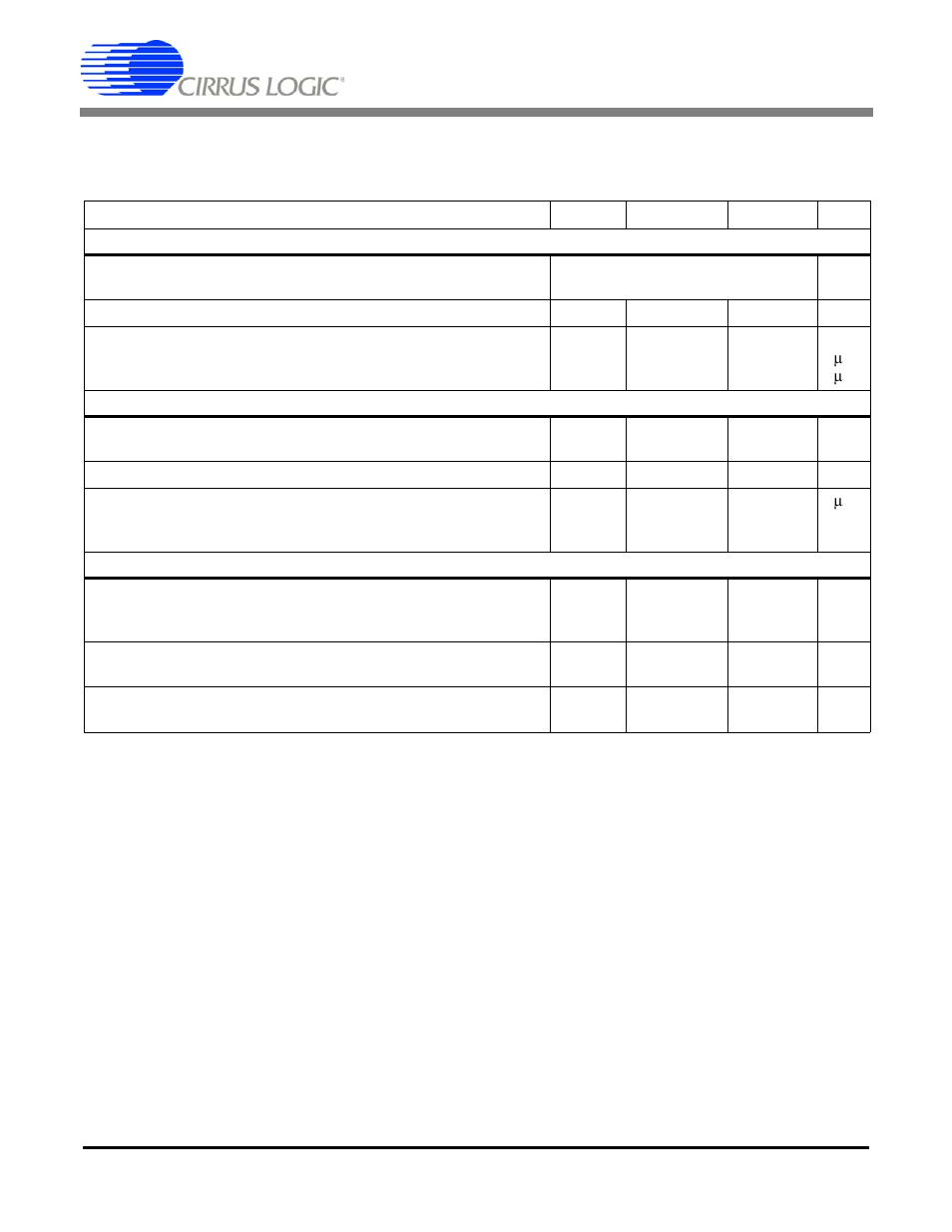 Analog characteristics (continued), Cs5581, Analog characteristics | Cirrus Logic CS5581 User Manual | Page 5 / 32