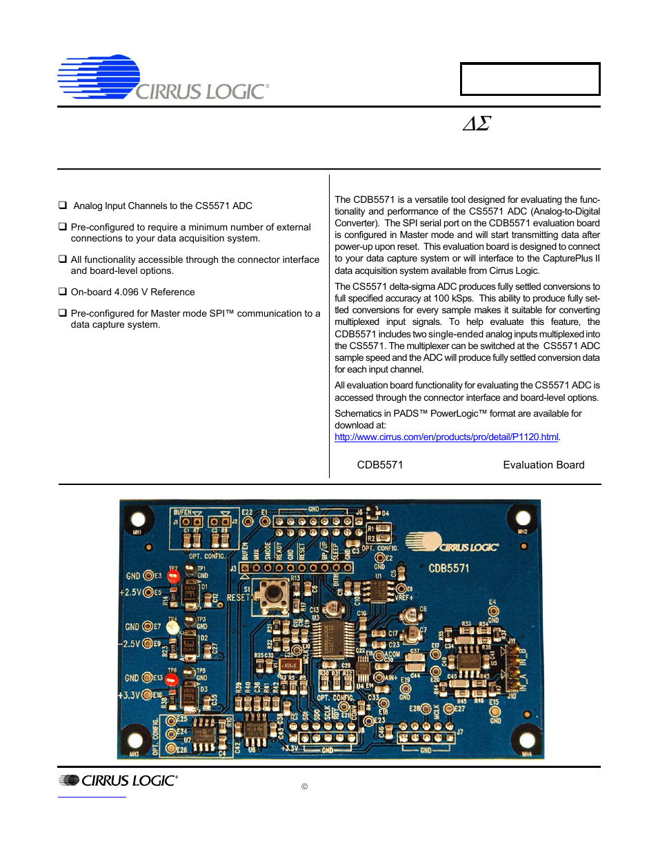 Cirrus Logic CDB5571 User Manual | 26 pages