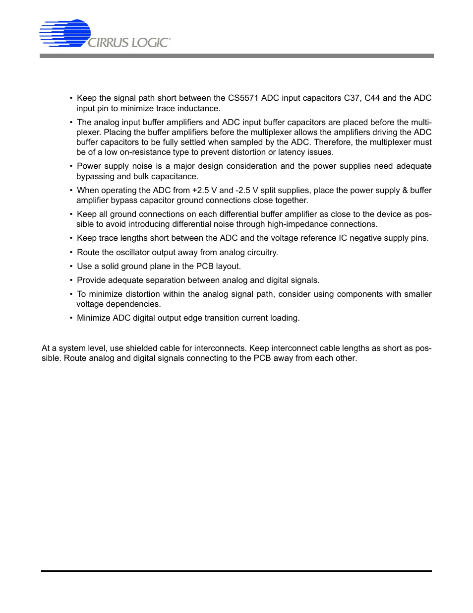 A.1 pcb layout considerations, A.2 hardware considerations, Cdb5571 | Cirrus Logic CDB5571 User Manual | Page 9 / 26