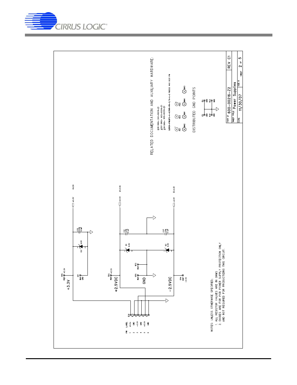 Figure 4. schematic - power supplies, Cdb5566 | Cirrus Logic CDB5566 User Manual | Page 12 / 26