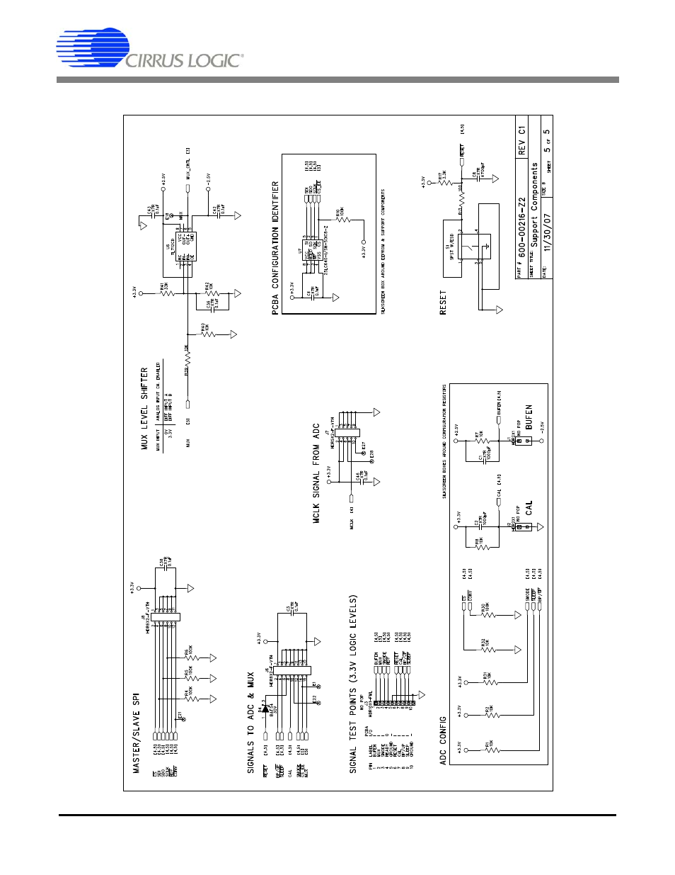 Figure 7. schematic - configuration & misc, Cdb5566 | Cirrus Logic CDB5566 User Manual | Page 15 / 26