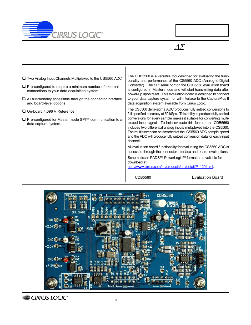 Cirrus Logic CDB5560 User Manual | 26 pages
