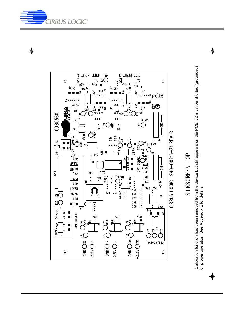 Appendix d. layer plots, Figure 8. top silkscreen, Cdb5560 | Cirrus Logic CDB5560 User Manual | Page 16 / 26