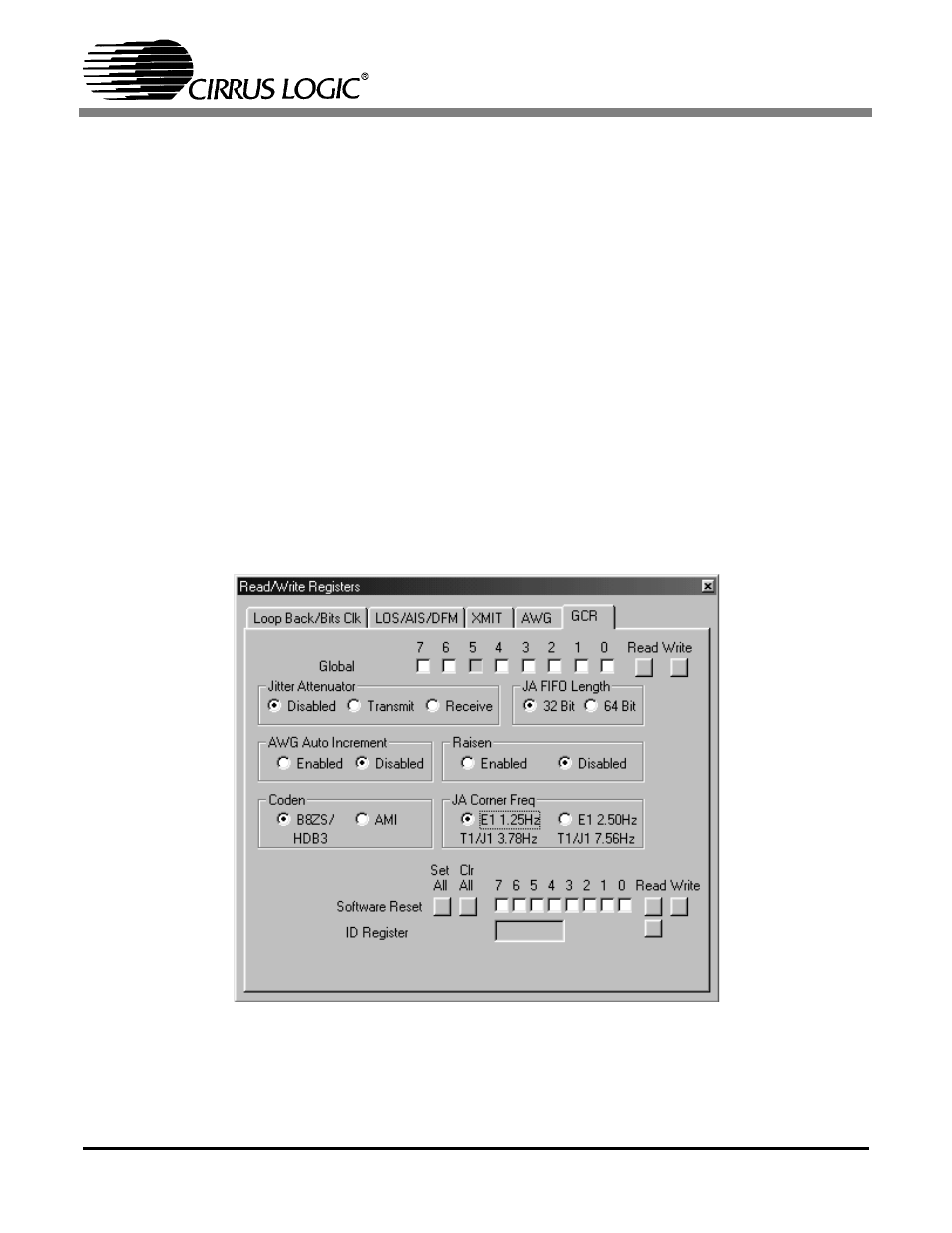 7 global control register screen, Figure 24. global control screen | Cirrus Logic CDB61884 User Manual | Page 17 / 22
