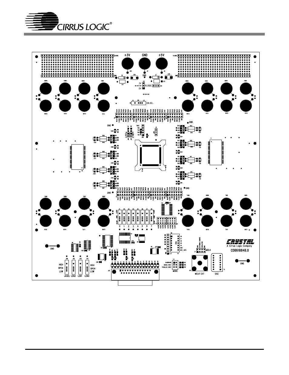 Cdb61884 evaluation board layout, Figure 1. cdb61884 board layout | Cirrus Logic CDB61884 User Manual | Page 4 / 22