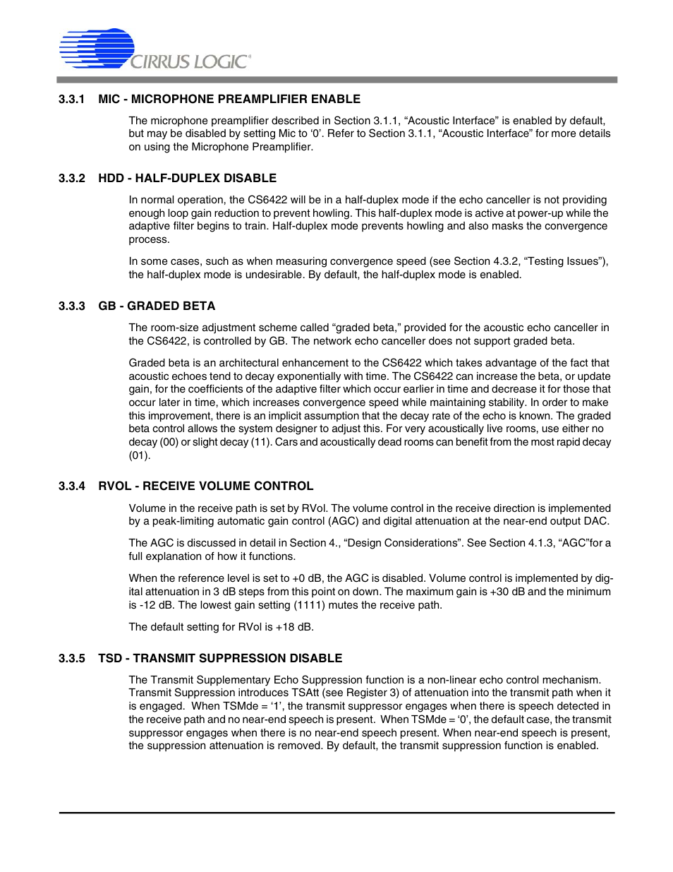 Cs6422 | Cirrus Logic CS6422 User Manual | Page 15 / 48