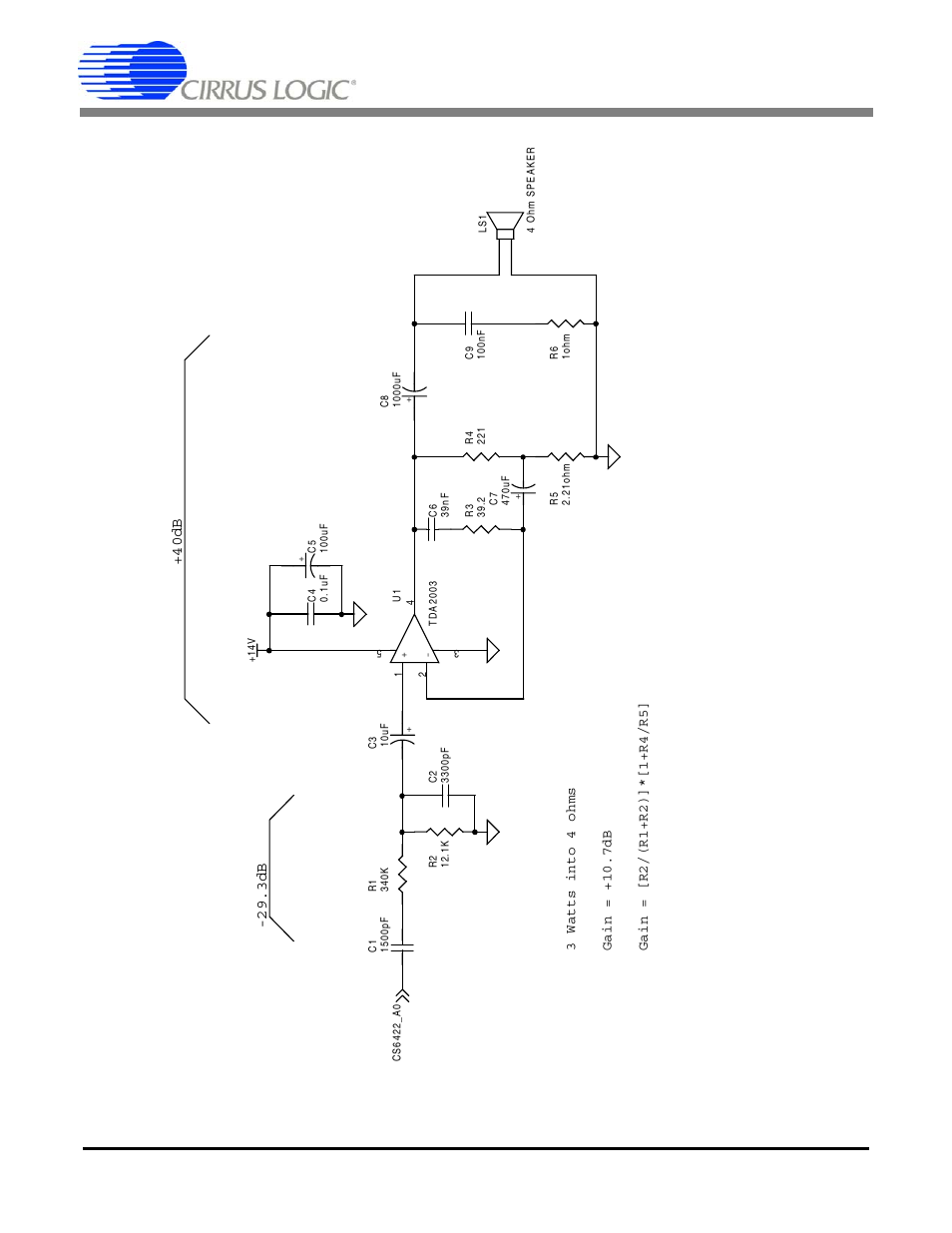Figure 23. tda 2003 schematic, An168 | Cirrus Logic AN168 User Manual | Page 32 / 36