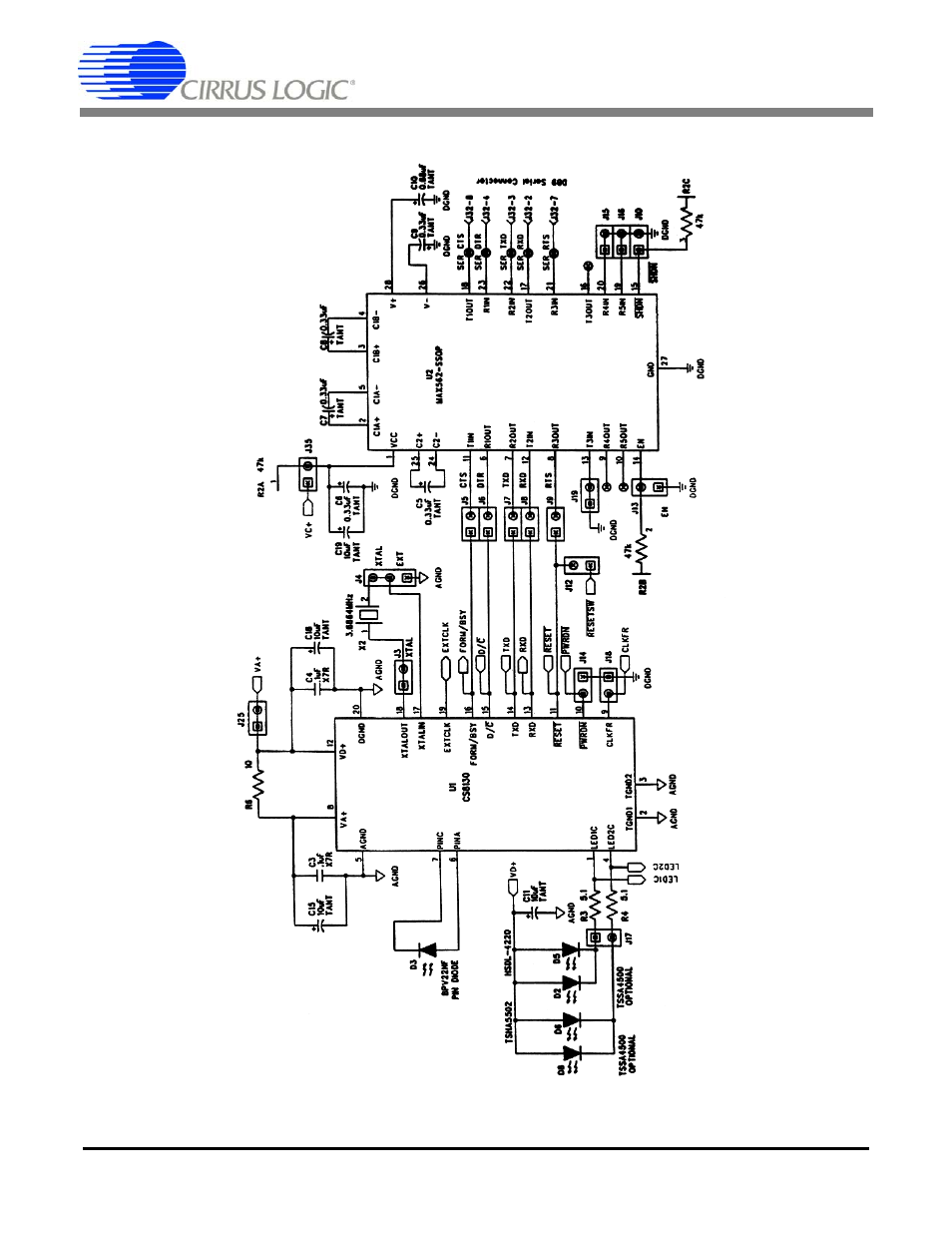 Figure 1. cs8130 and rs-232 level translator, Cdb8130 | Cirrus Logic CDB8130 User Manual | Page 4 / 10