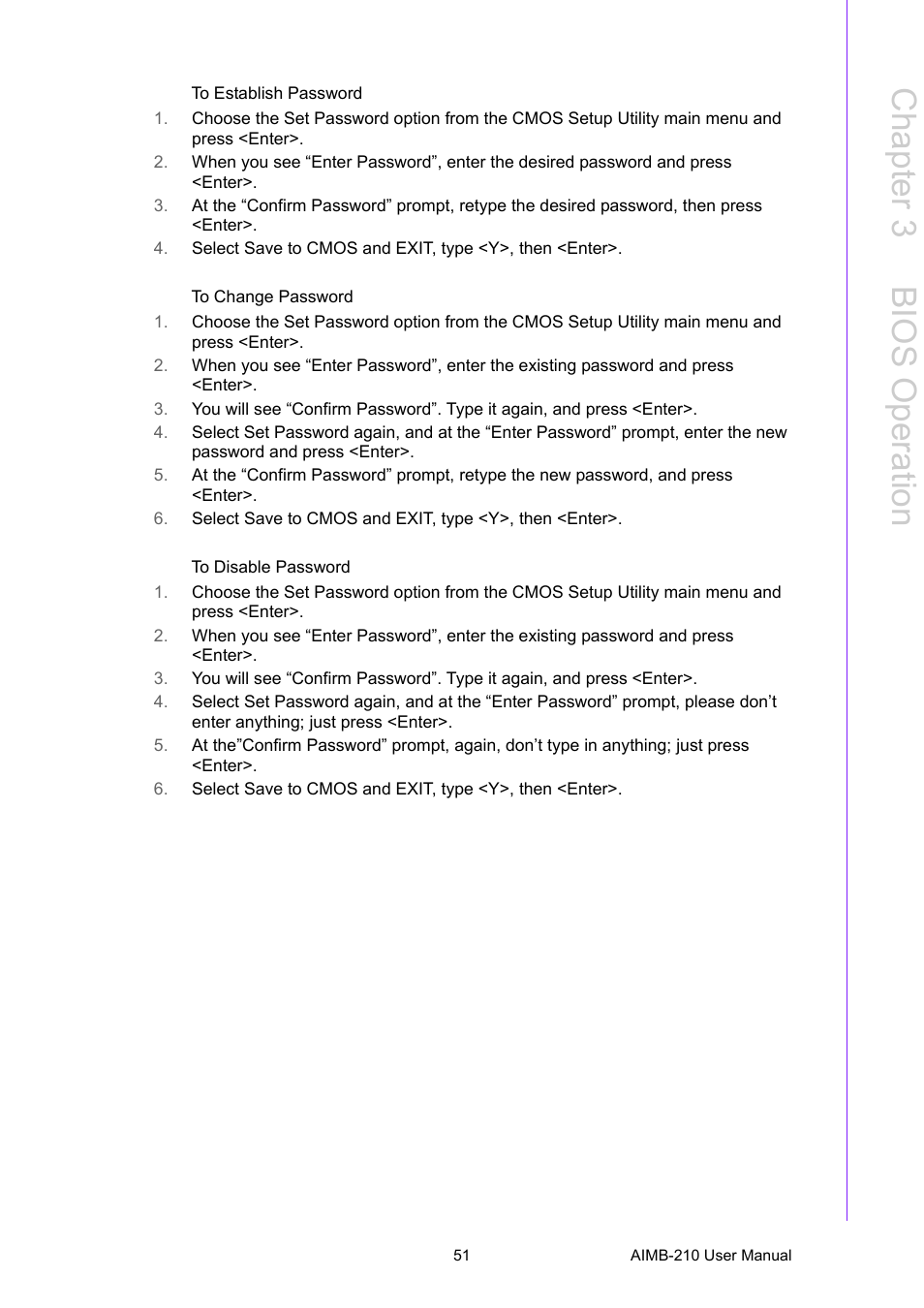 Chapter 3 b ios operation | Advantech INTEL AIMB-210 User Manual | Page 63 / 96