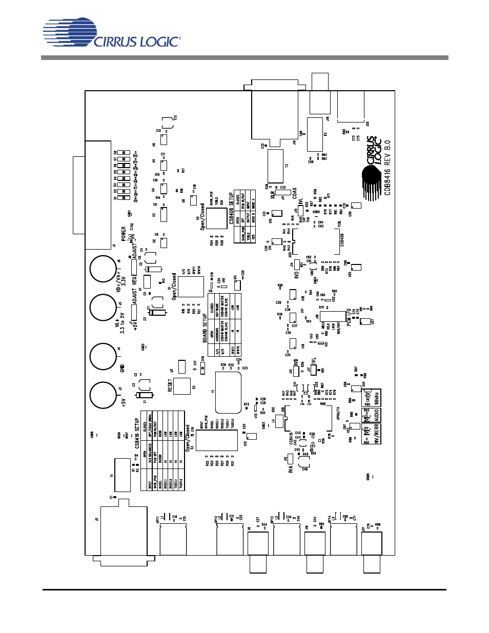 Figure 14. silkscreen top, Cdb8416 | Cirrus Logic CDB8416 User Manual | Page 20 / 26