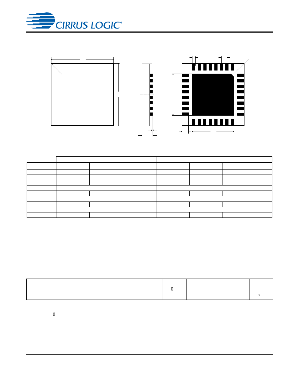 Package dimensions, Thermal characteristics and specifications, 32l qfn (5 x 5 mm body) package drawing | Cirrus Logic CS8422 User Manual | Page 80 / 82