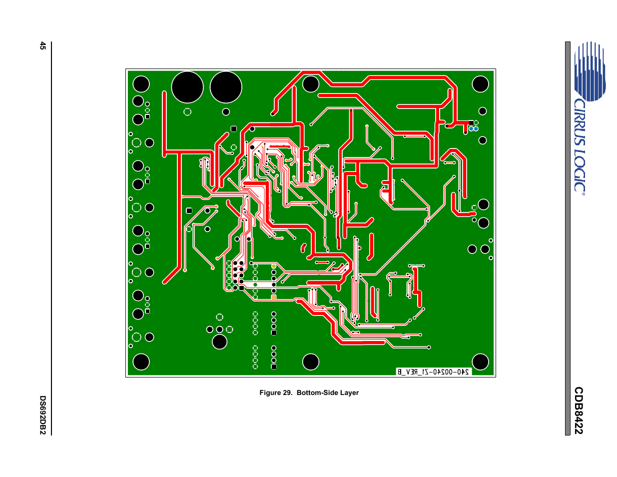 Figure 29.bottom-side layer, Figure 29, Cdb8422 | Cirrus Logic CDB8422 User Manual | Page 45 / 46