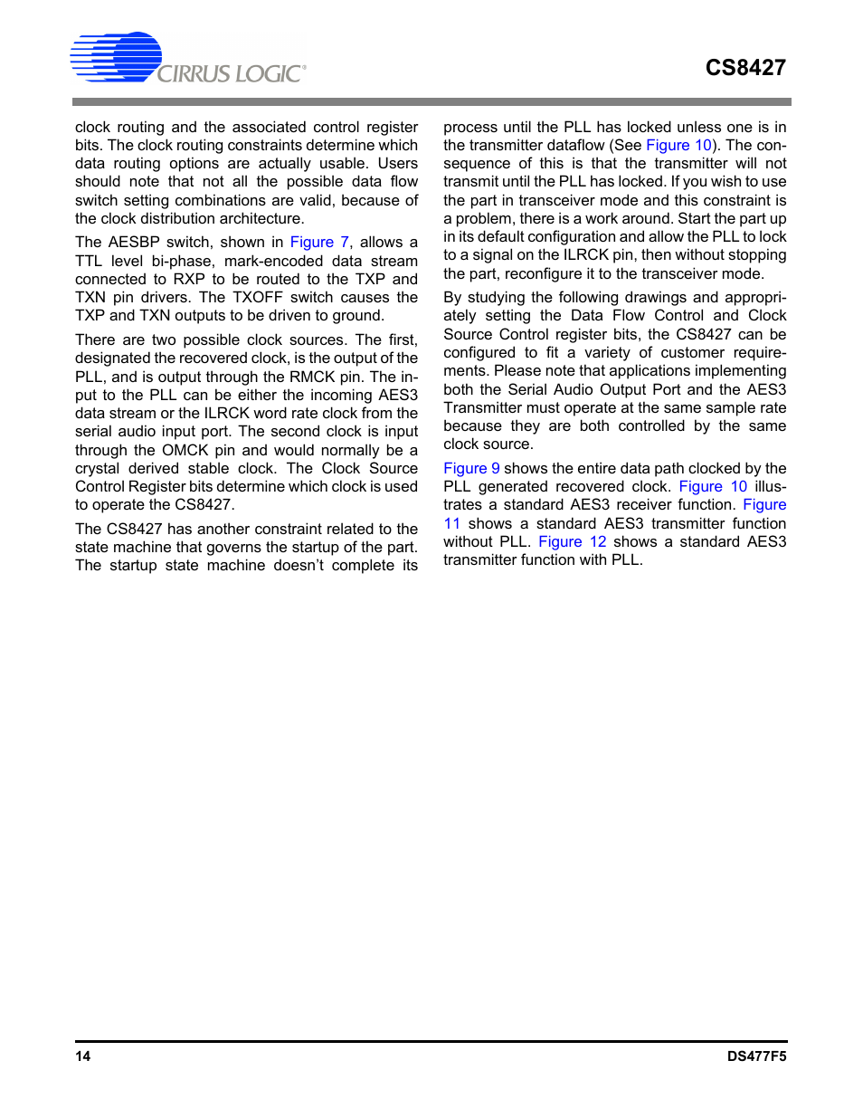 Cs8427 | Cirrus Logic CS8427 User Manual | Page 14 / 60