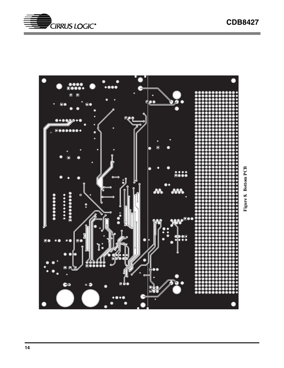 Figure 8. bottom pcb, Cdb8427 | Cirrus Logic CDB8427 User Manual | Page 14 / 14