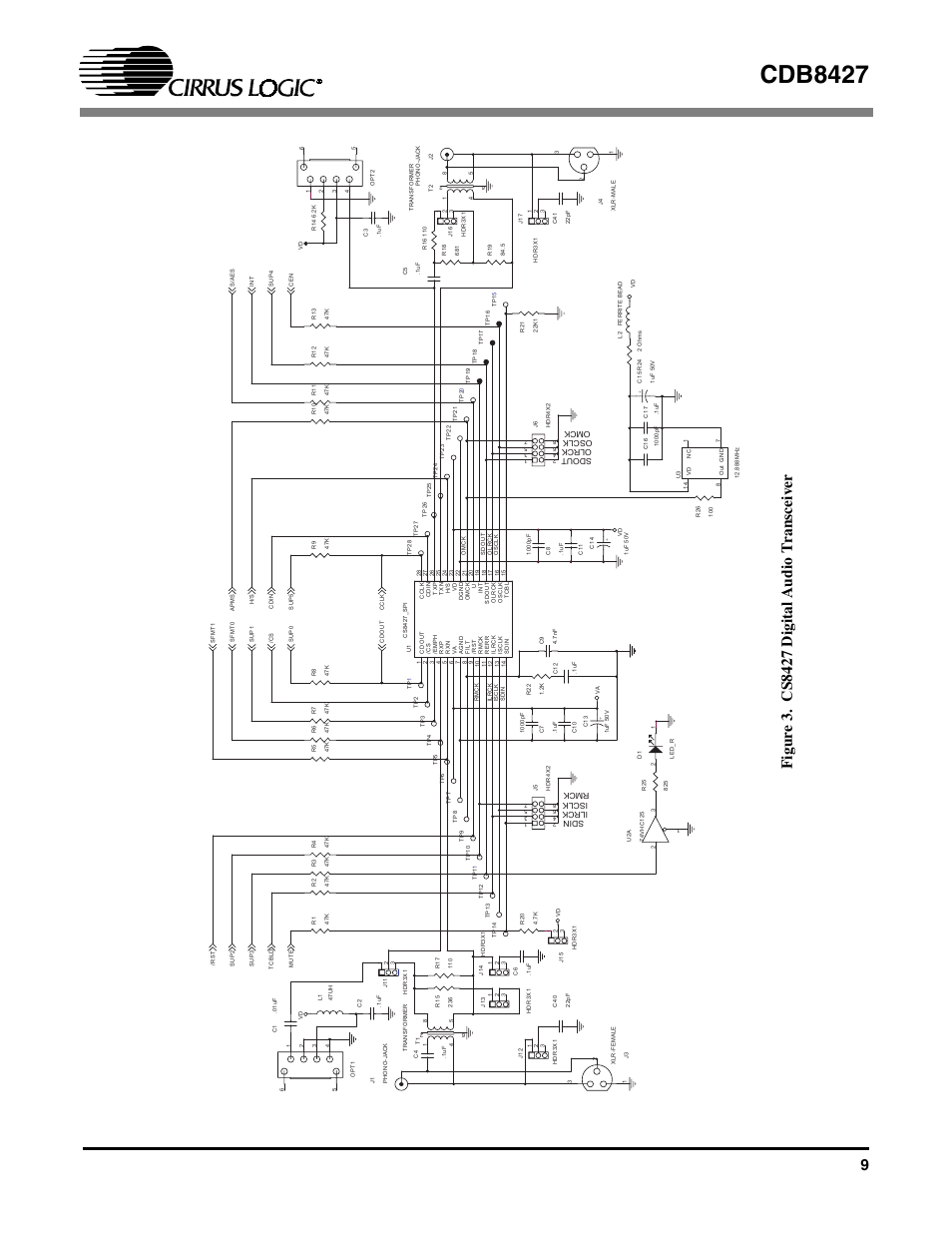 Figure 3. cs8427 digital audio transceiver, Cdb8427 | Cirrus Logic CDB8427 User Manual | Page 9 / 14