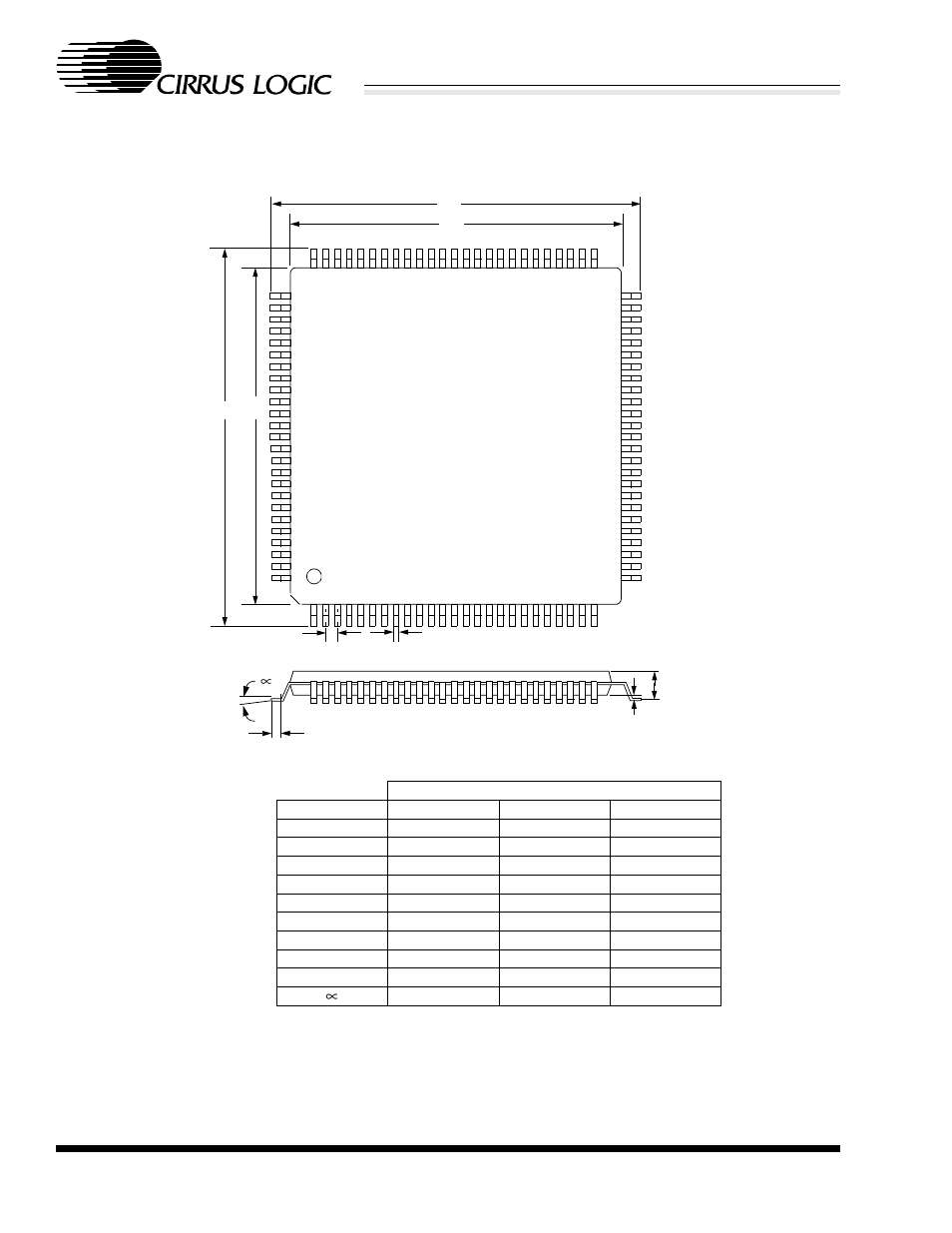 0 physical dimensions, Cs8900a, 100l lqfp package drawing | Cirrus Logic CS8900A User Manual | Page 134 / 138