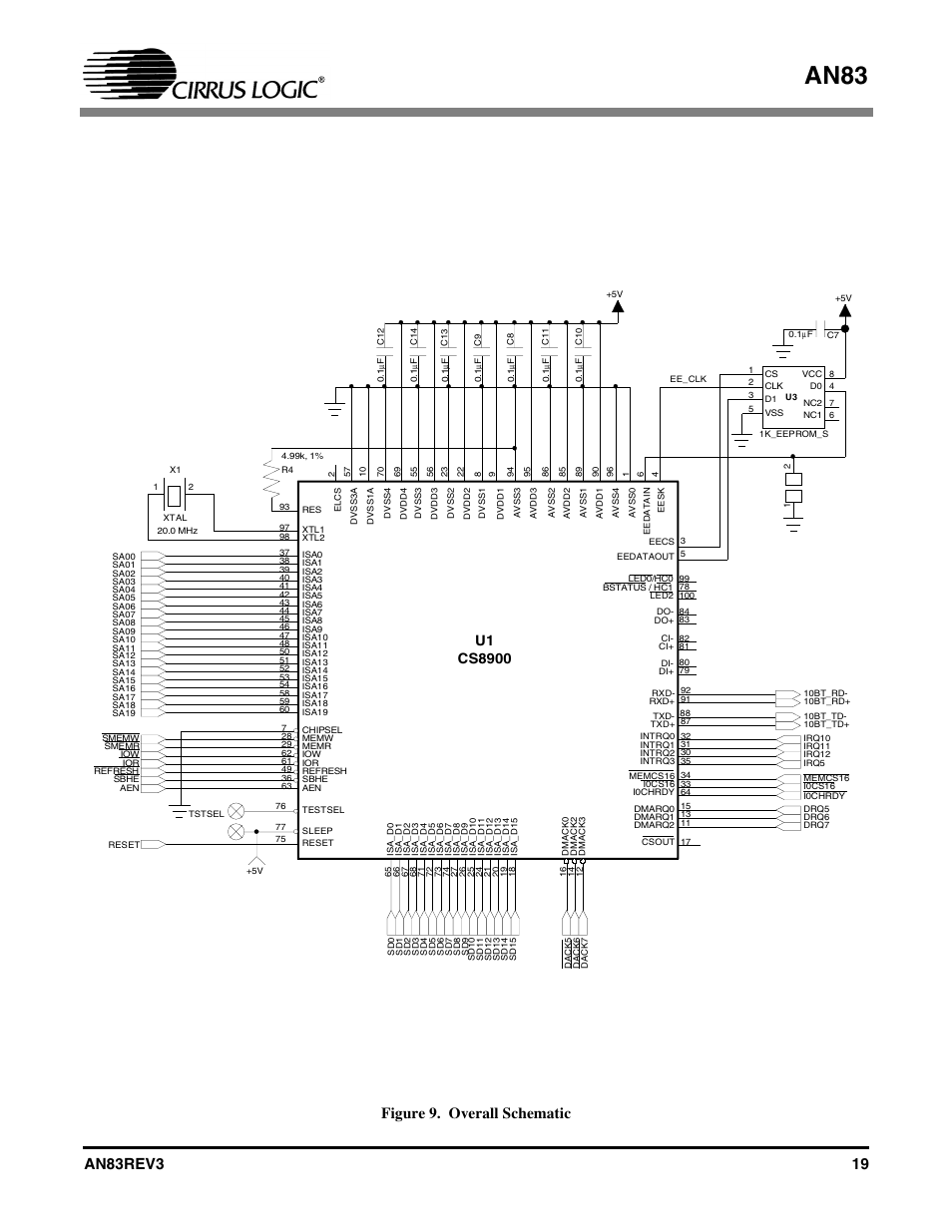 Figure 9. overall schematic, An83 | Cirrus Logic AN83 User Manual | Page 19 / 58