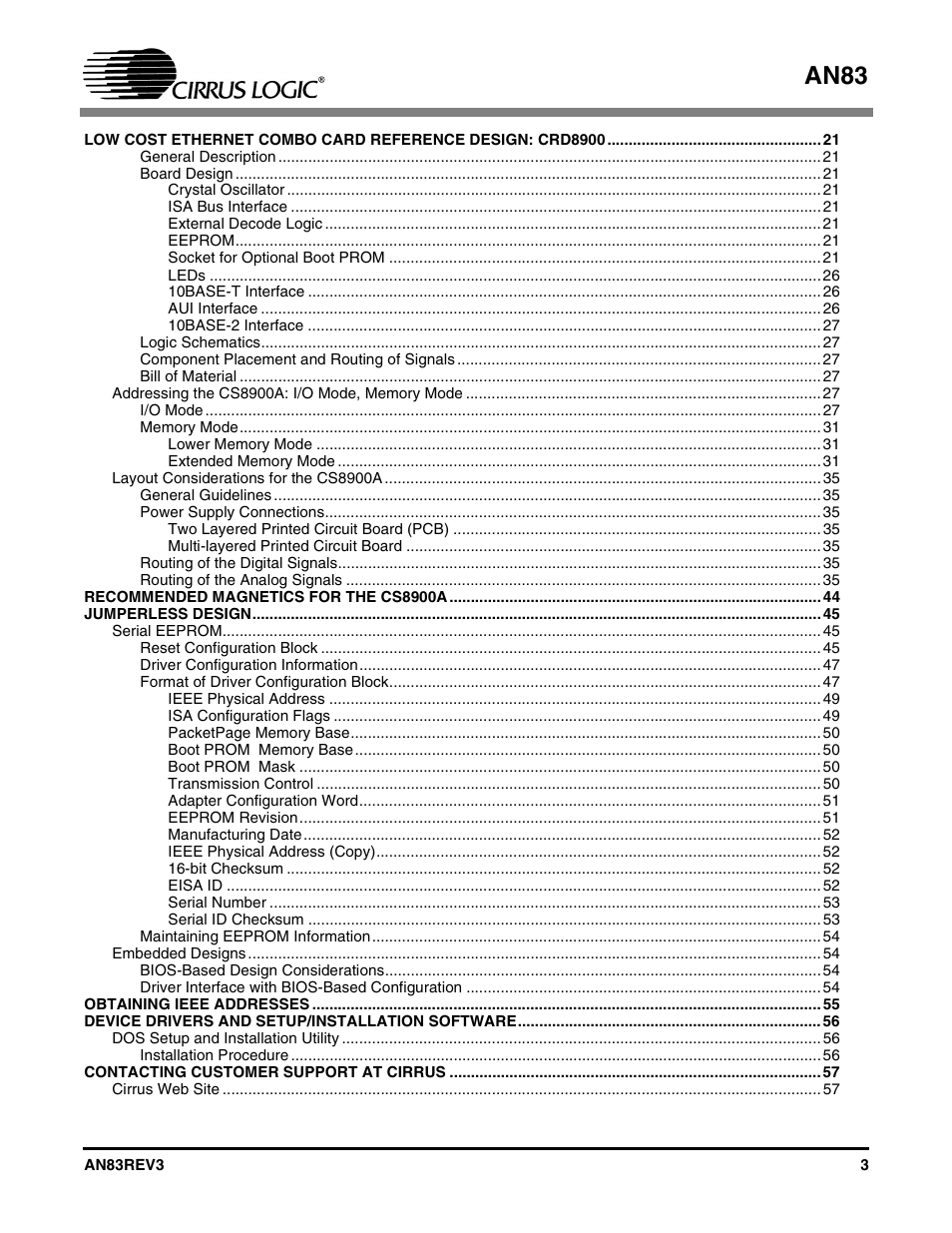 An83 | Cirrus Logic AN83 User Manual | Page 3 / 58