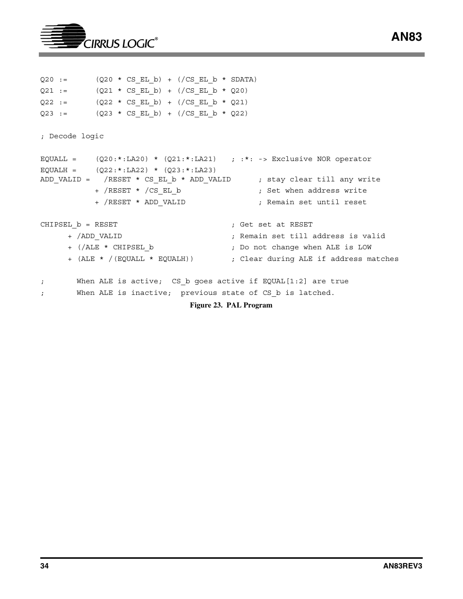 Figure 23. pal program, An83 | Cirrus Logic AN83 User Manual | Page 34 / 58