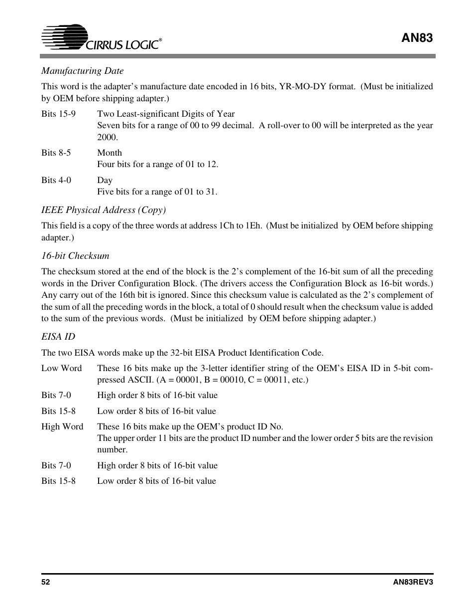 An83 | Cirrus Logic AN83 User Manual | Page 52 / 58