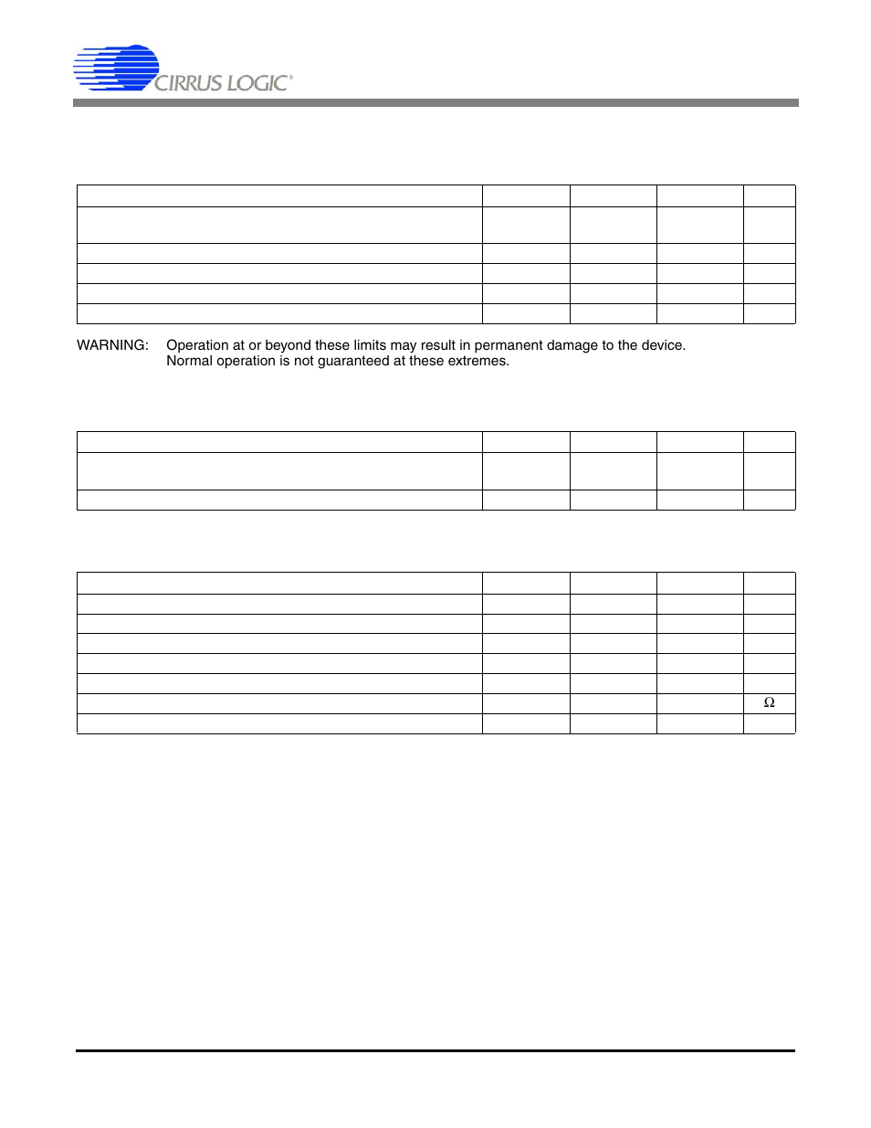 Specifications and characteristics, Absolute maximum ratings, Recommended operating conditions | Quartz crystal requirements, Cs8952 | Cirrus Logic CS8952 User Manual | Page 3 / 81