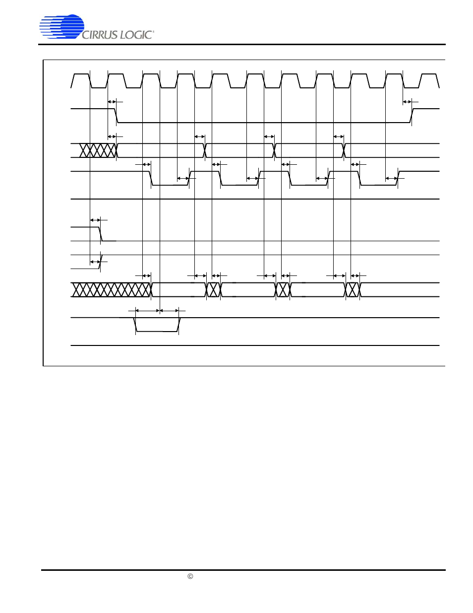 Static memory burst write cycle, Figure 6, Define the timings ass | Ds507f2 | Cirrus Logic EP7309 User Manual | Page 19 / 42