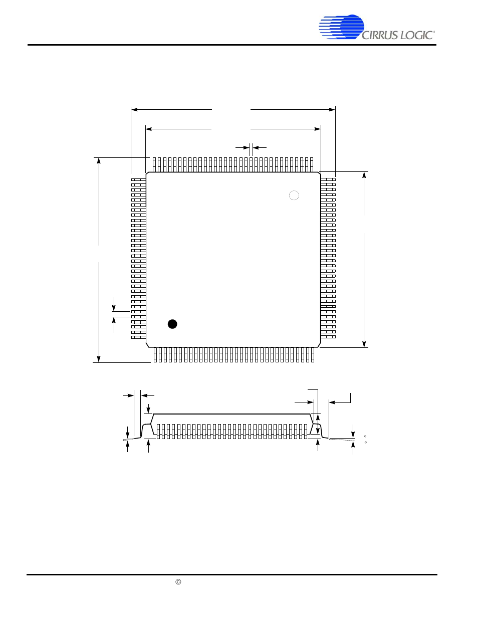 Packages, Pin lqfp package characteristics, Pin lqfp package specifications | Pin lqfp, Figure 11. 208-pin lqfp package outline drawing, Ep7309 | Cirrus Logic EP7309 User Manual | Page 24 / 42