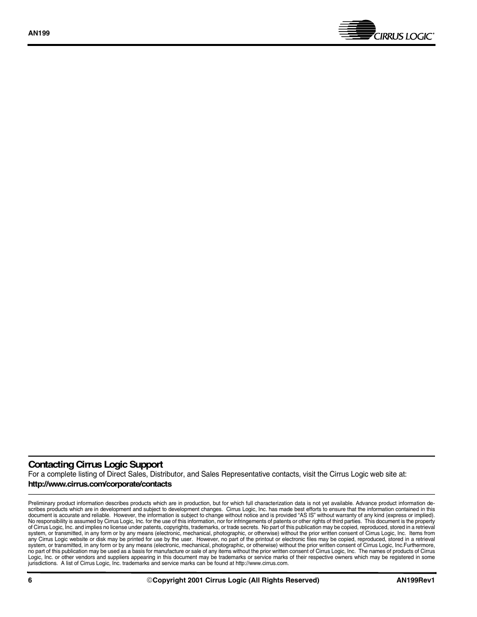 Contacting cirrus logic support | Cirrus Logic AN199 User Manual | Page 6 / 8