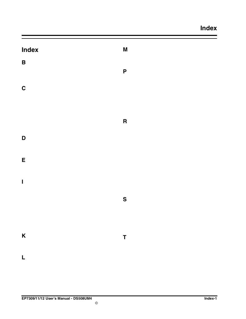 Index, Index -1, 1index index | Cirrus Logic EP73xx User Manual | Page 157 / 158
