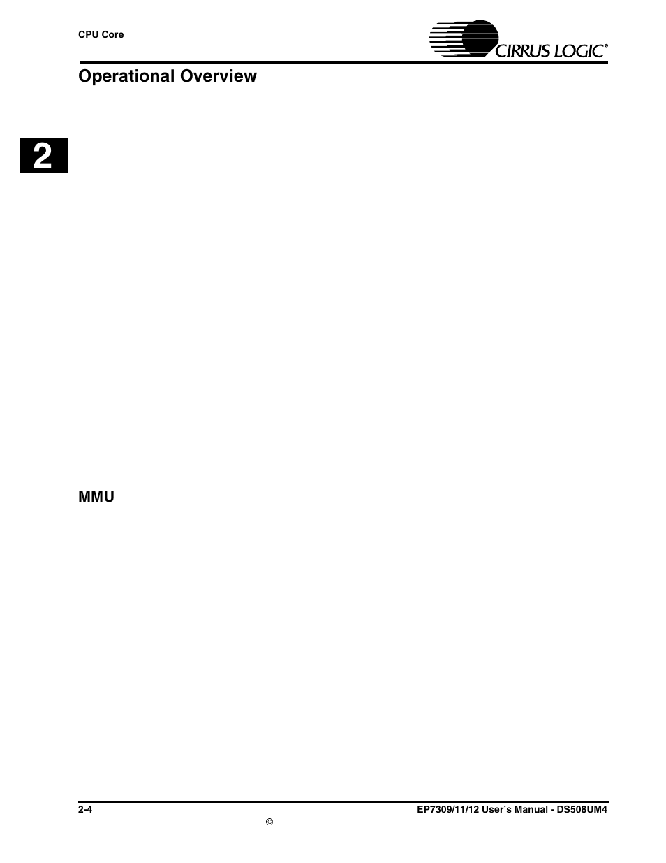 Operational overview, Operational overview -4, Mmu -4 | Cirrus Logic EP73xx User Manual | Page 30 / 158