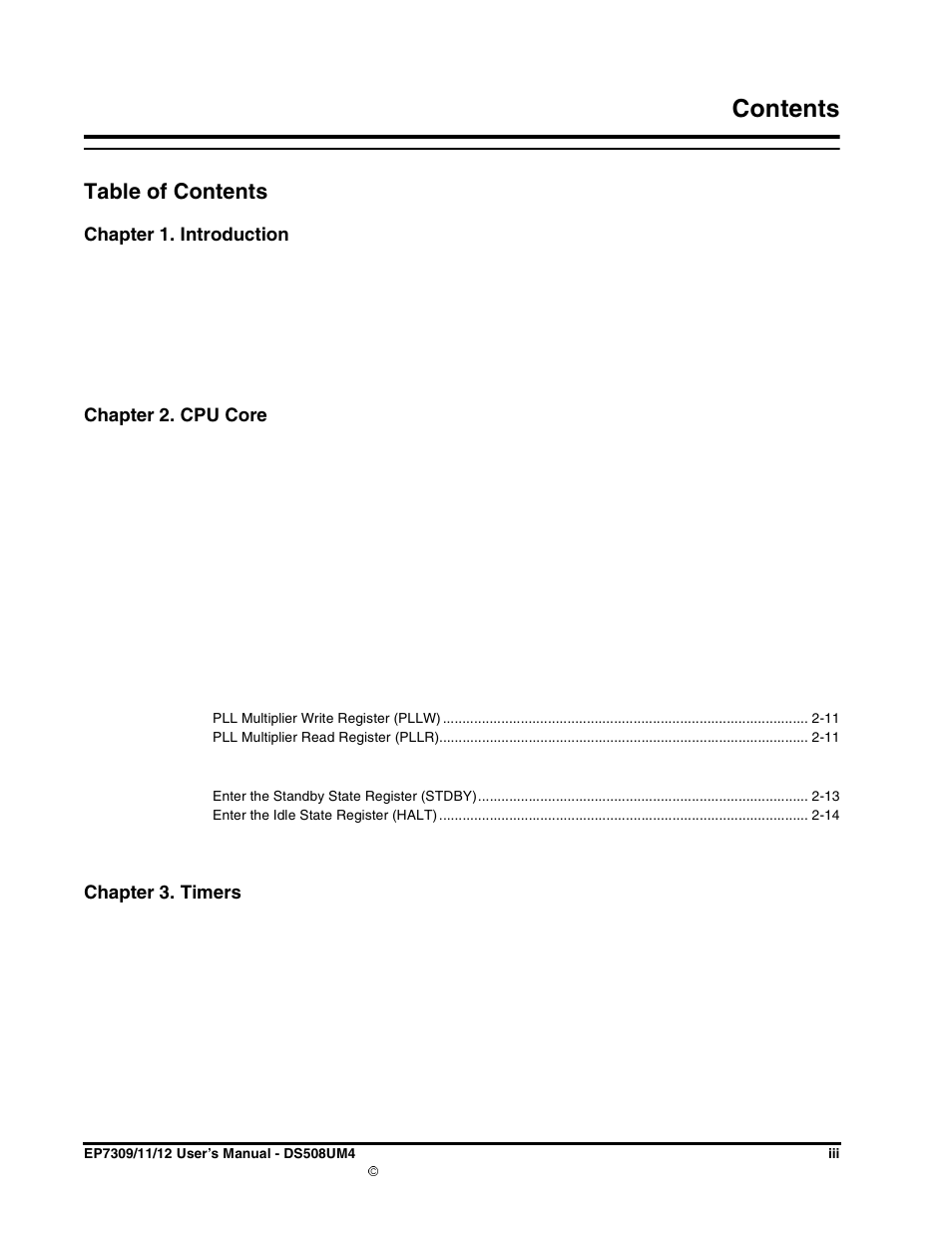 Cirrus Logic EP73xx User Manual | Page 4 / 158