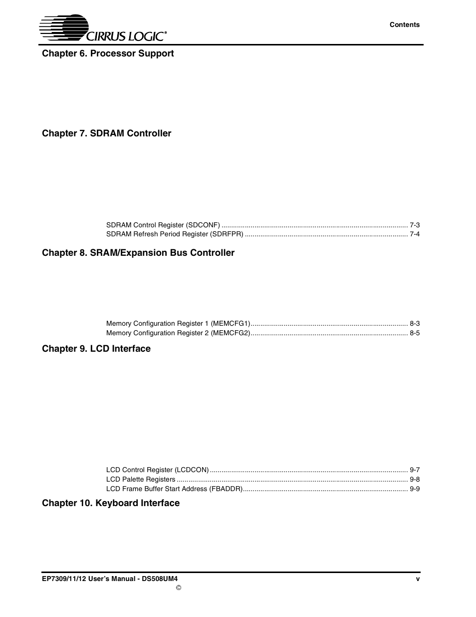 Cirrus Logic EP73xx User Manual | Page 6 / 158