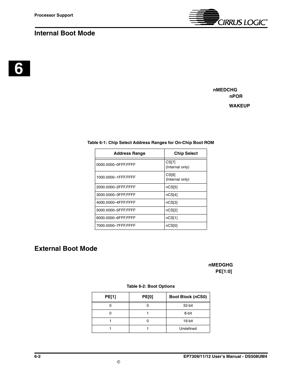 Internal boot mode, External boot mode, Internal boot mode -2 external boot mode -2 | Cirrus Logic EP73xx User Manual | Page 76 / 158