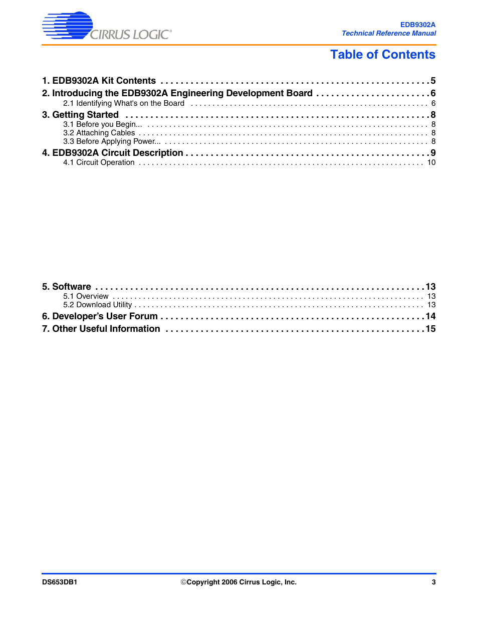 Cirrus Logic EDB9302A User Manual | Page 3 / 40