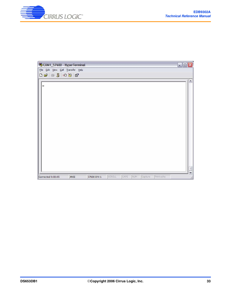 Hyperterminal setup | Cirrus Logic EDB9302A User Manual | Page 33 / 40