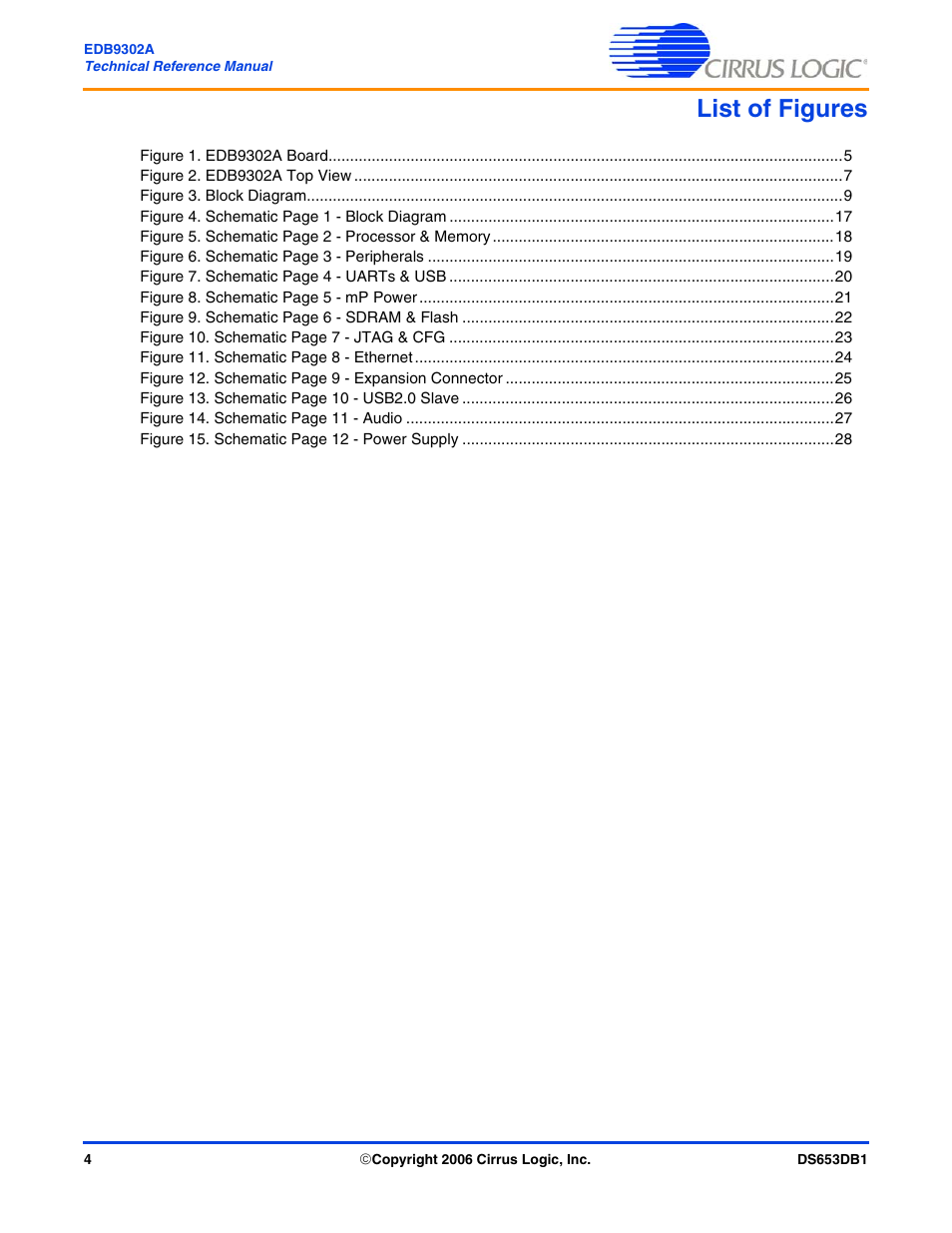 List of figures | Cirrus Logic EDB9302A User Manual | Page 4 / 40