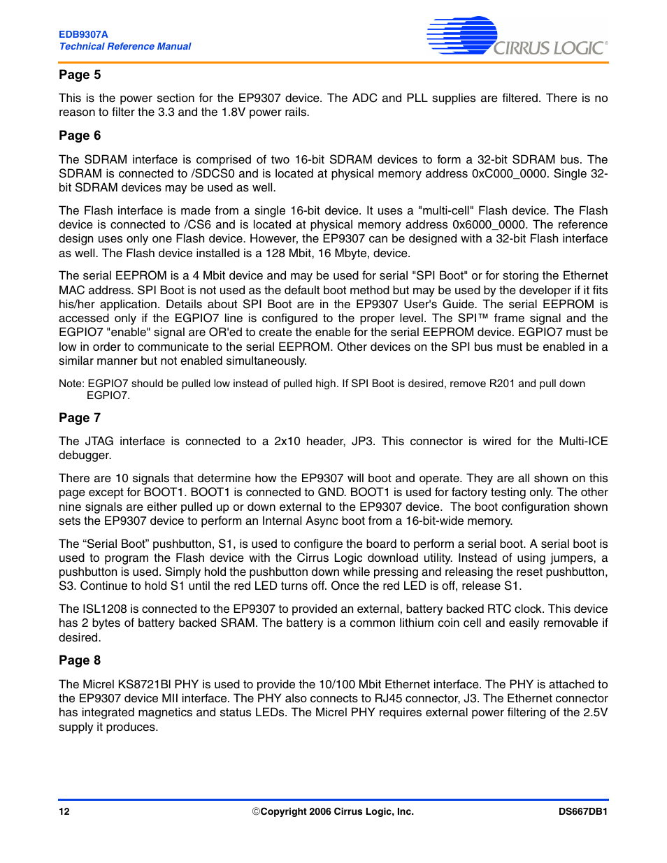 Cirrus Logic EDB9307A User Manual | Page 12 / 44